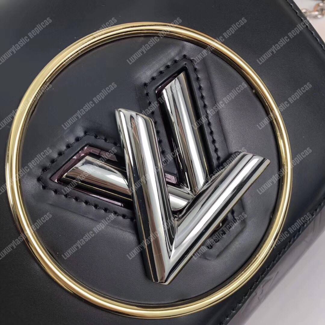 LV Pochette Twist Monogram Vernis Patent Leather Amarante