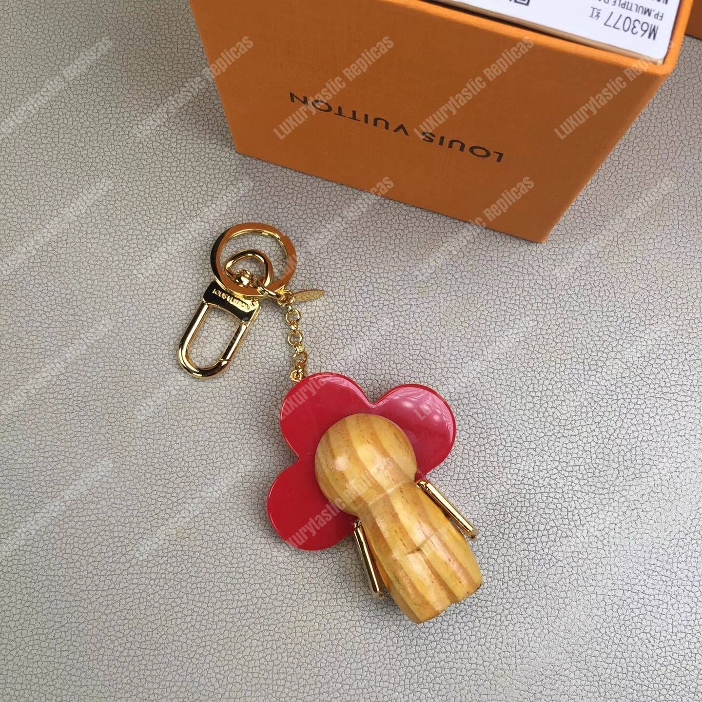 LV Vivienne Bag Charm and Key Holder Red