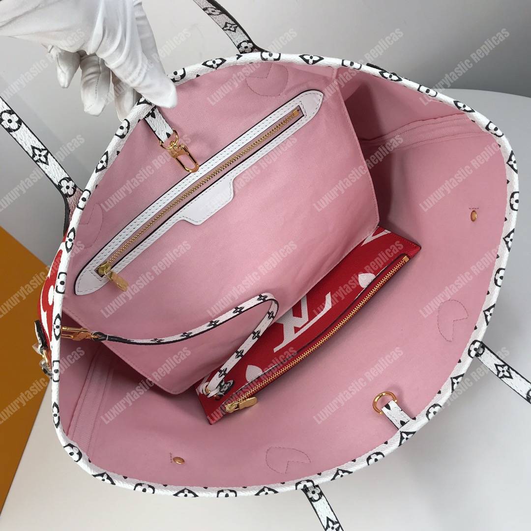 LV Neverfull MM Monogram Rouge