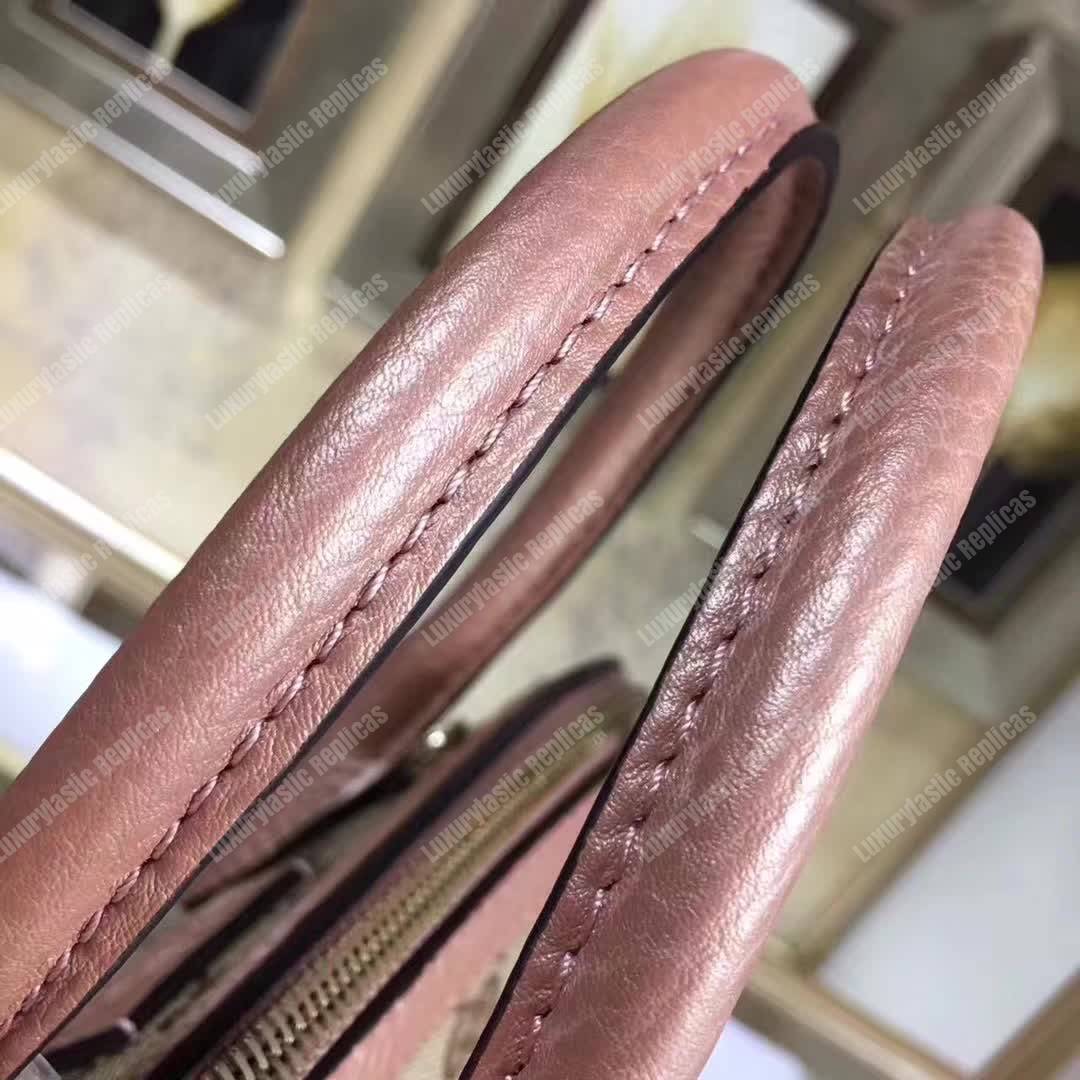 G*u*i gg canvas top handle bag light pink