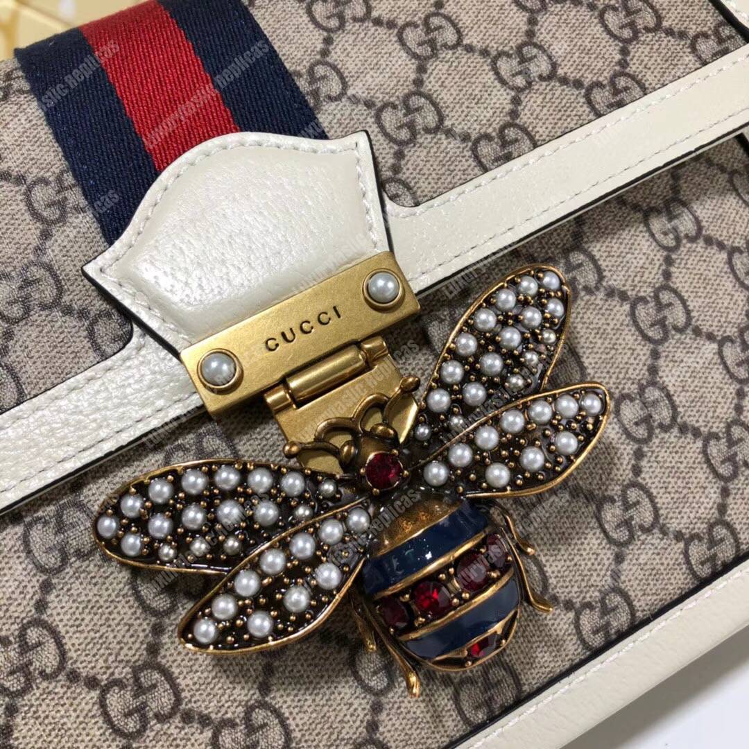 G*u*i queen margaret gg sup*e medium shoulder bag white