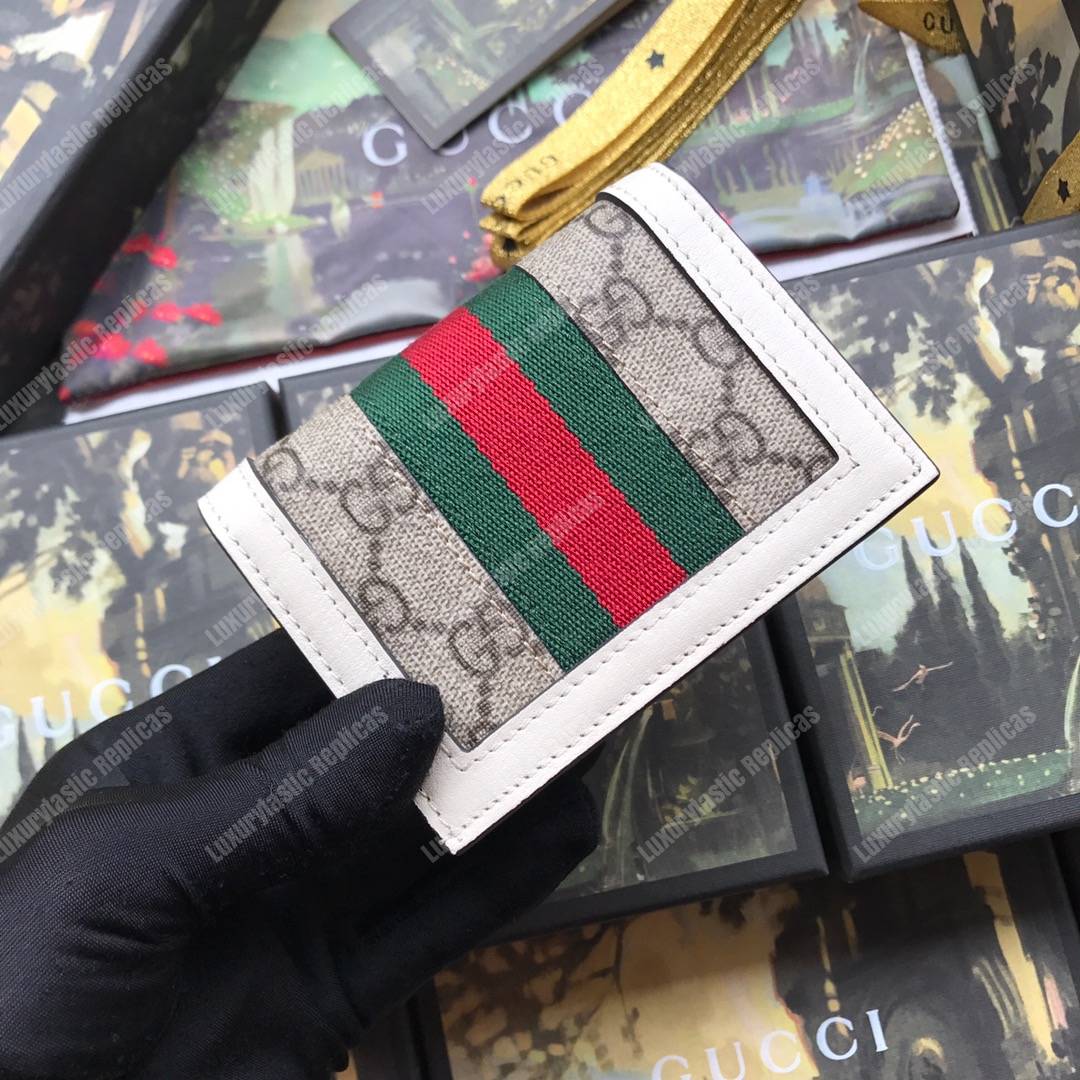 G*u*i queen margaret gg sup*e card case wallet white