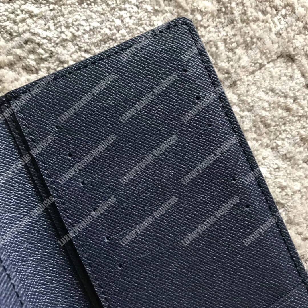 LV Brazza Wallet Epi Leather Navy Blue