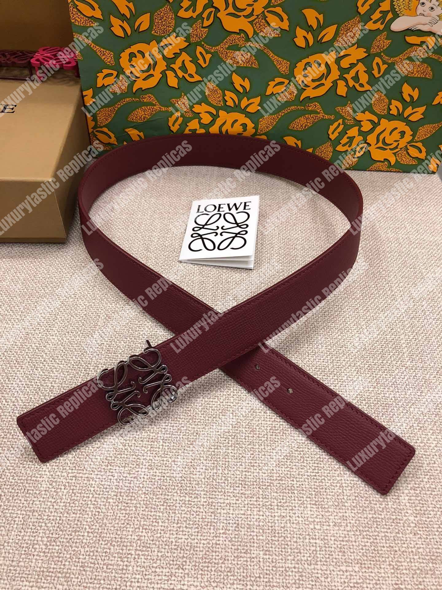 Loewe Anagram Belt 3.2Cm Maroon