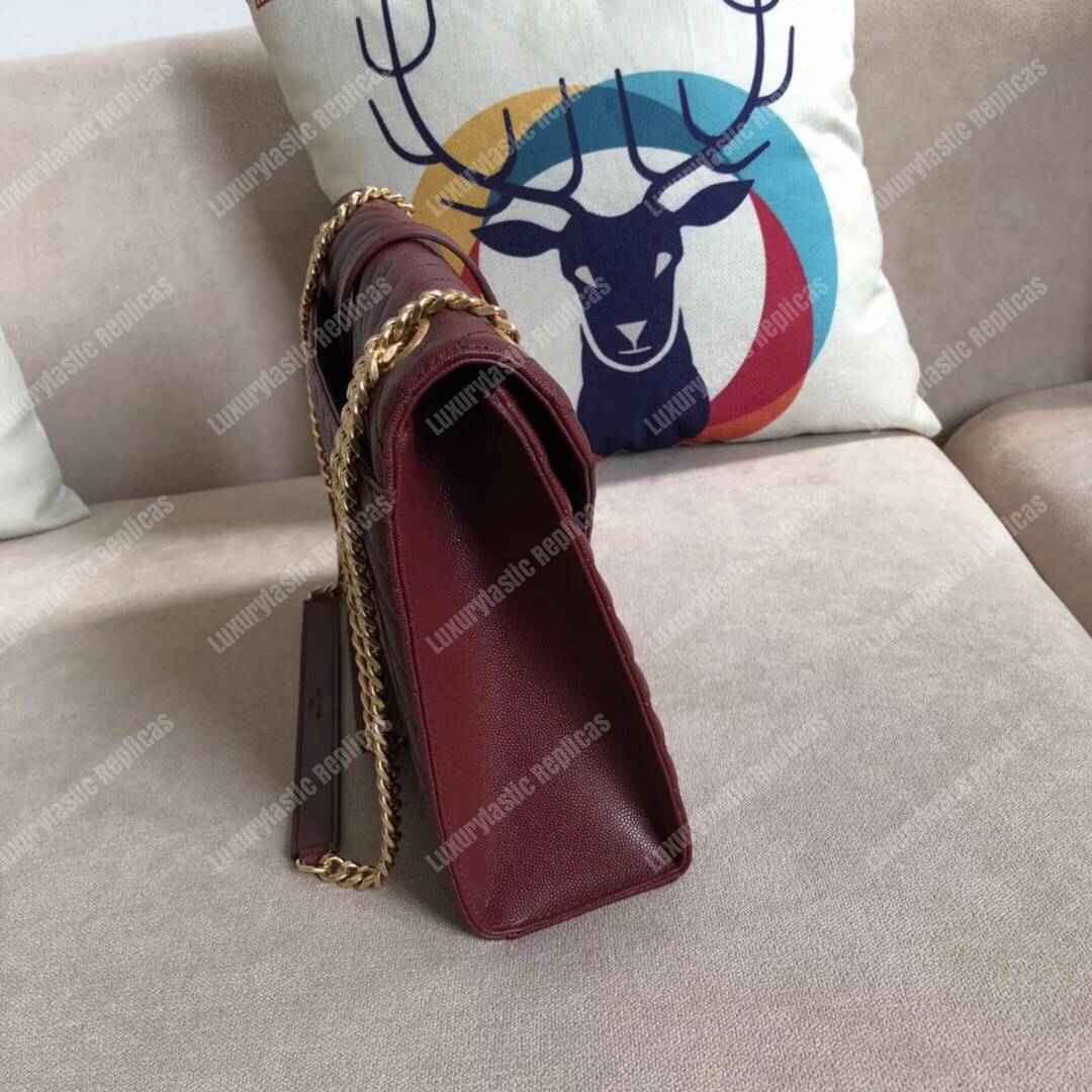 Saint Laurent Large Envelope Chain Bag Dark Red