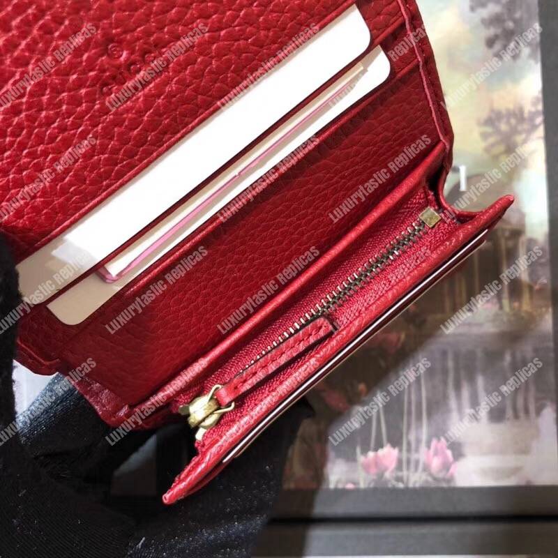 G*u*i garden leather wallet red with bat