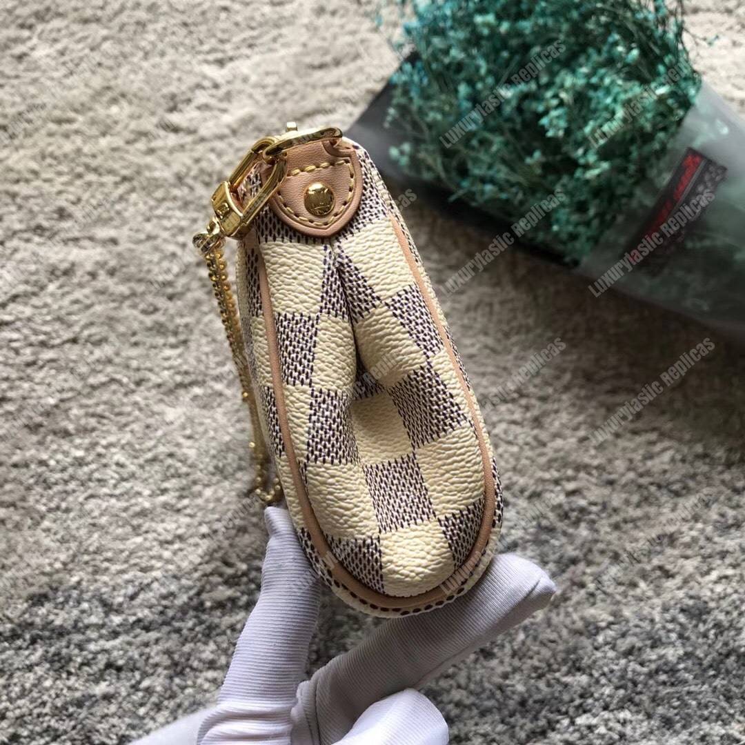 LV Eva Clutch Damier Azur Canvas