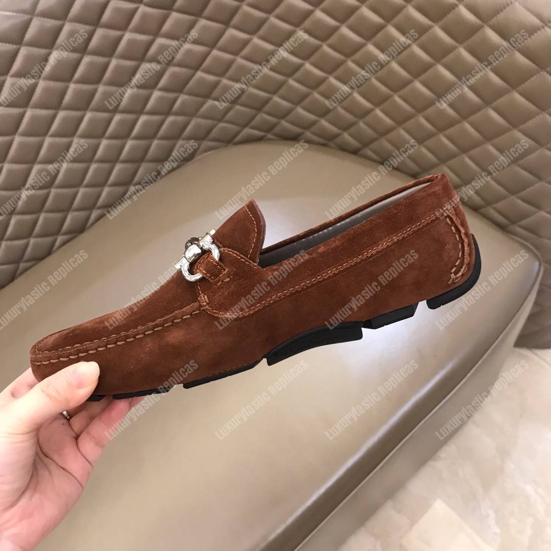 Salvatore Ferragamo Gancini Driving Shoe Brown