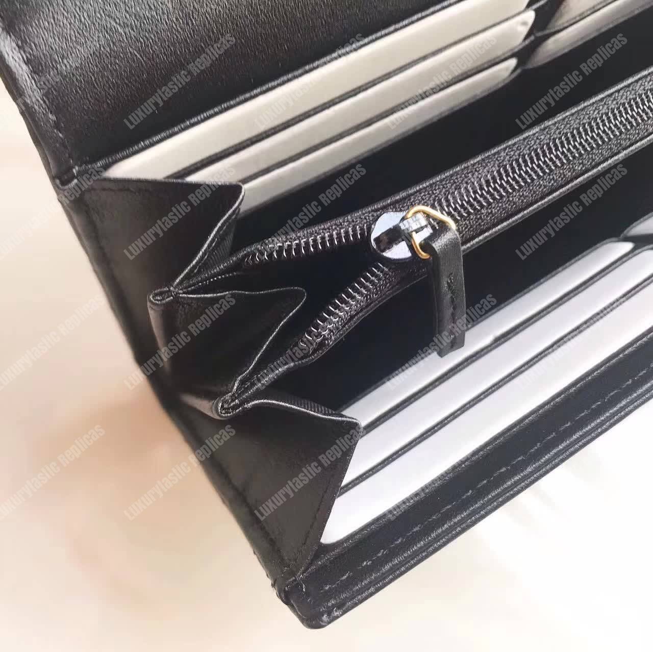 G*u*i gg marmont quilted continental wallet black