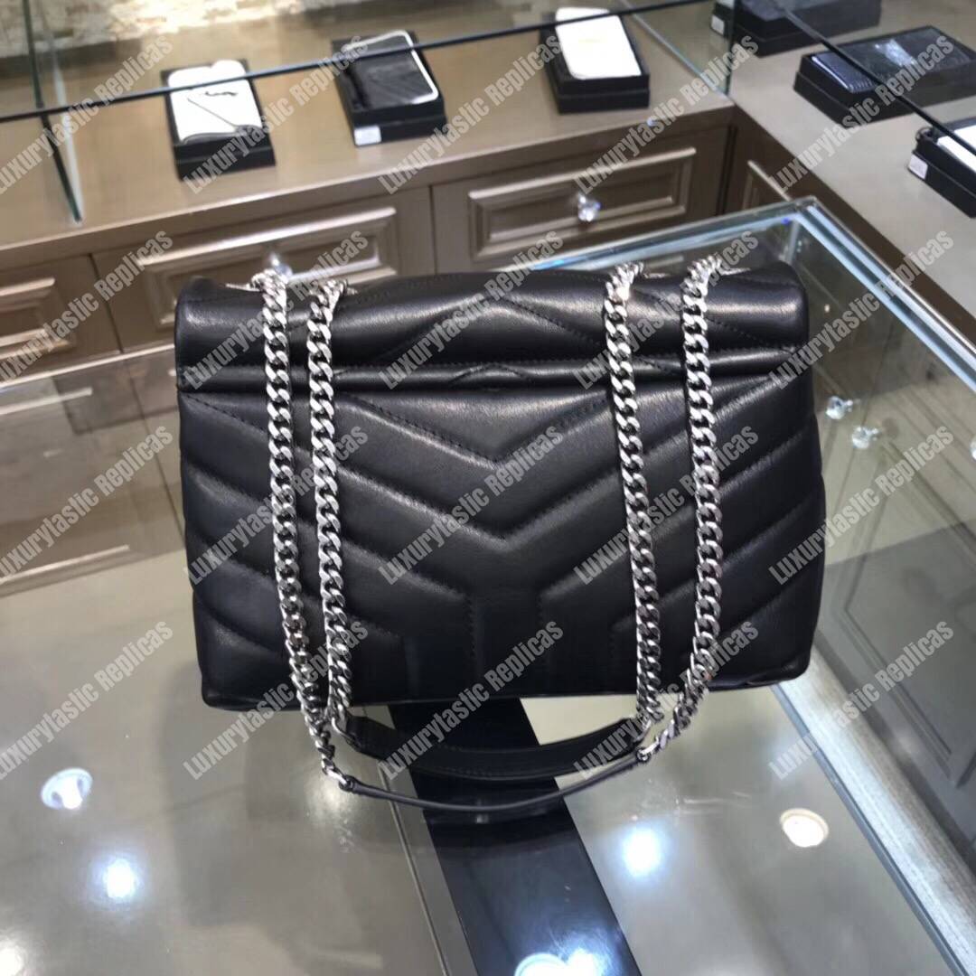 Saint Laurent Loulou Small In “Y” Matelassé Leather Black