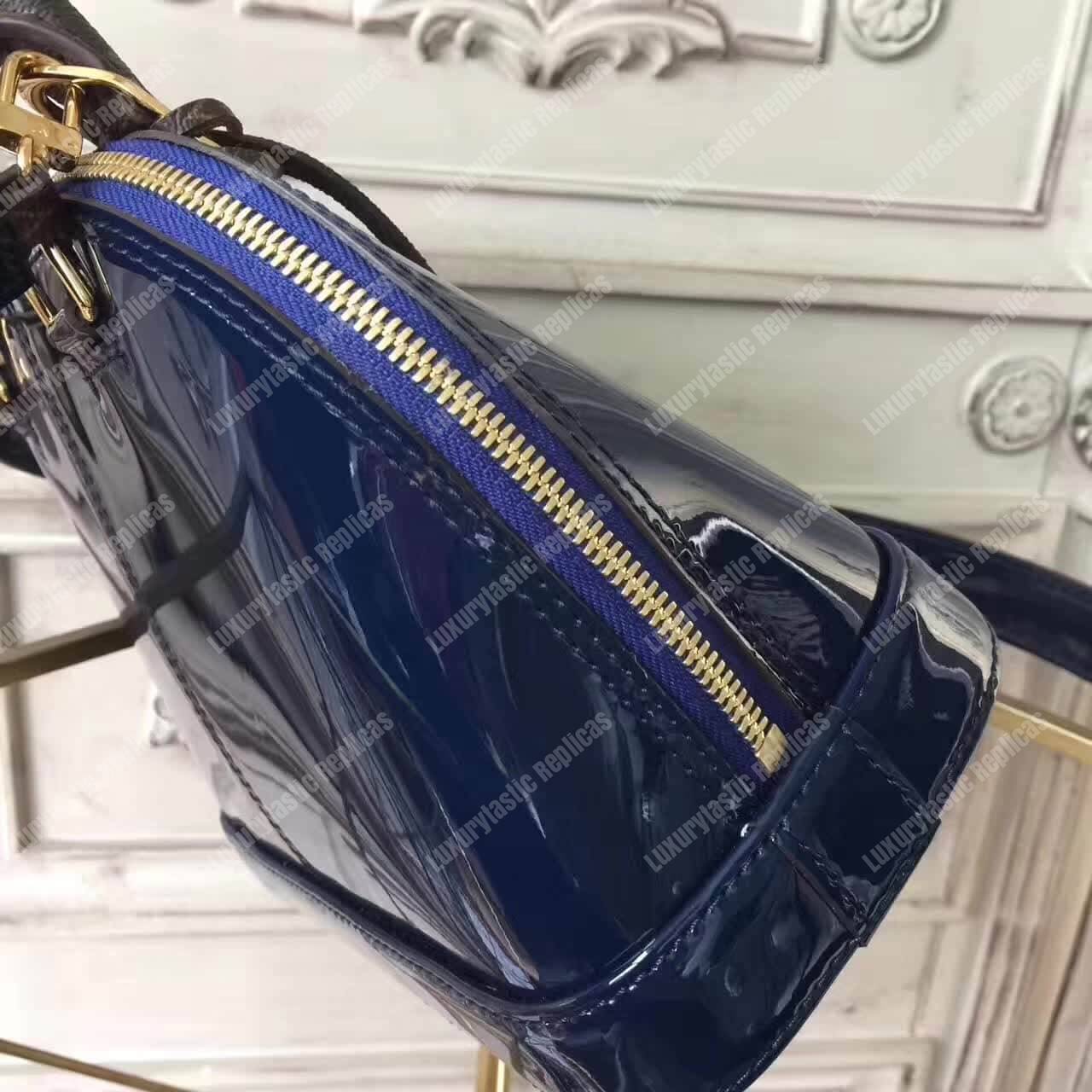 LV Alma BB Patent Leather Marine