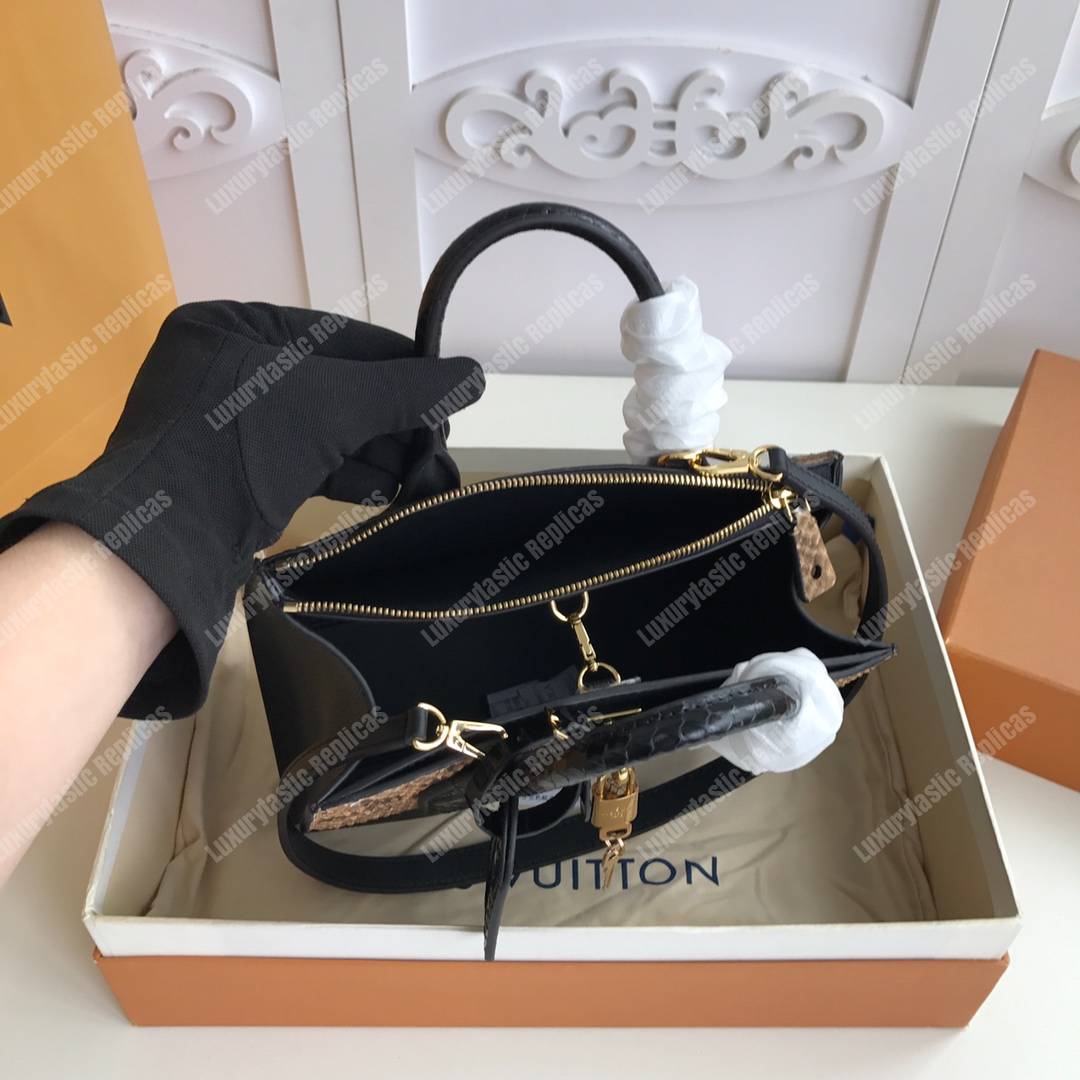 LV City Steamer PM Python Roccia Black