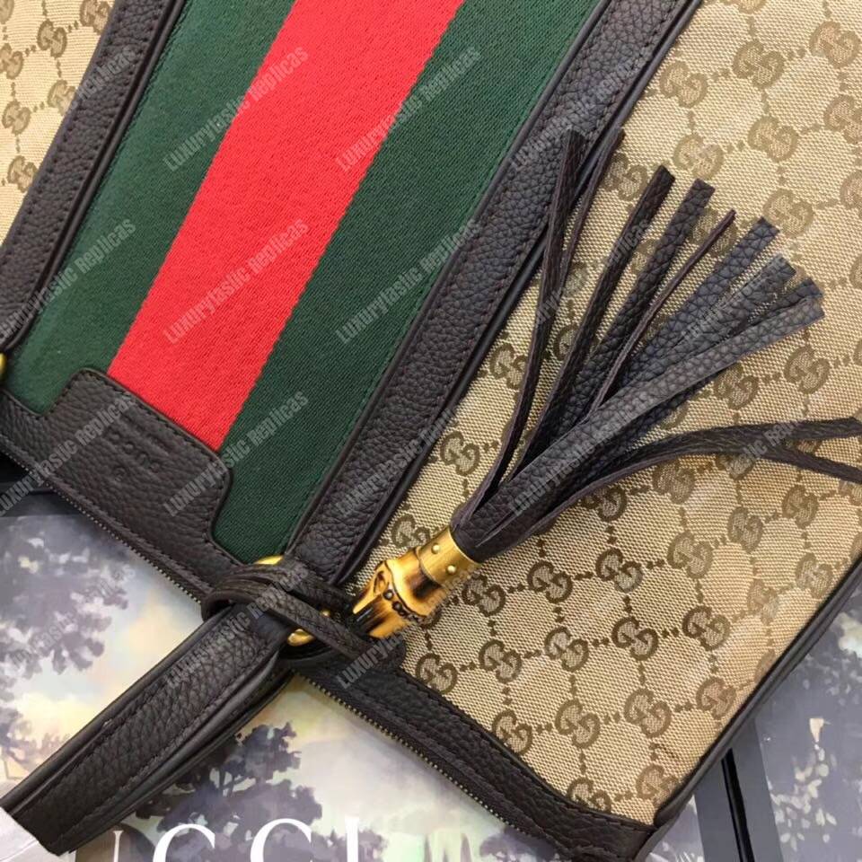 G*u*i rania convertible top handle bag web gg canvas medium