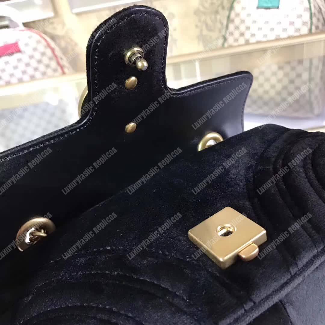 G*u*i gg marmont mini bag black velvet