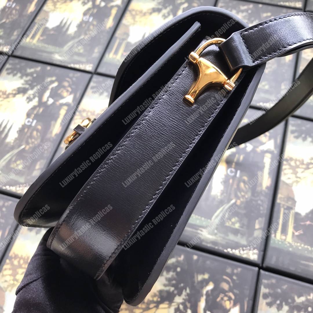 G*u*i 1995 horsebit shoulder bag black