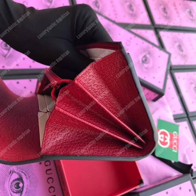 G*u*i embroidered leather continental wallet red