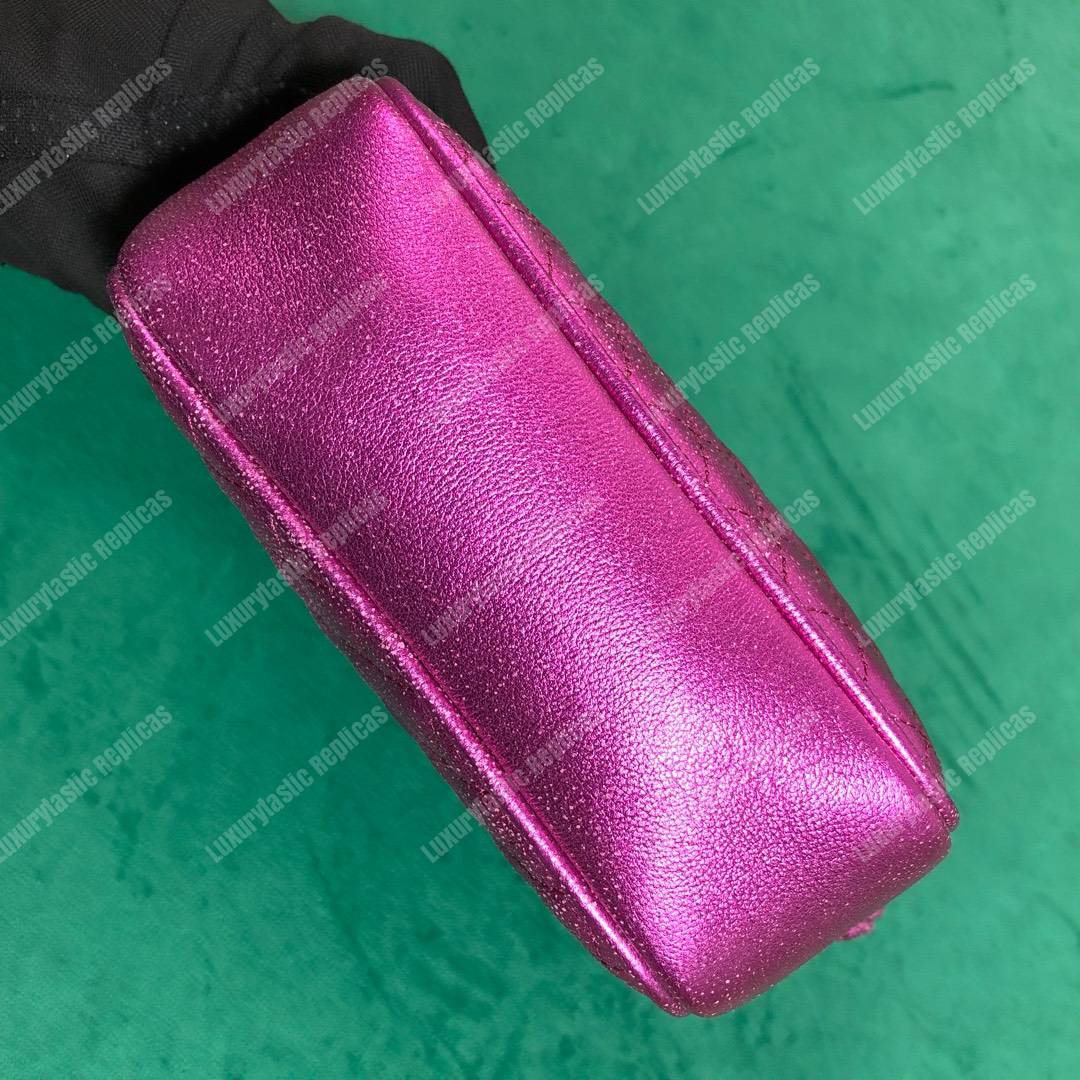 G*u*i mini laminated leather bag purple