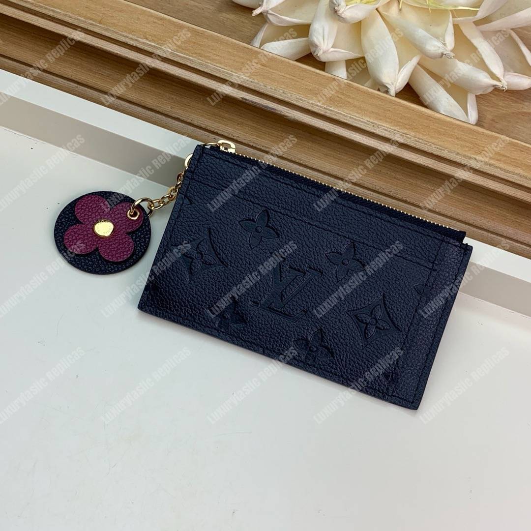 LV Zipped Card Holder Monogram Navy Purple