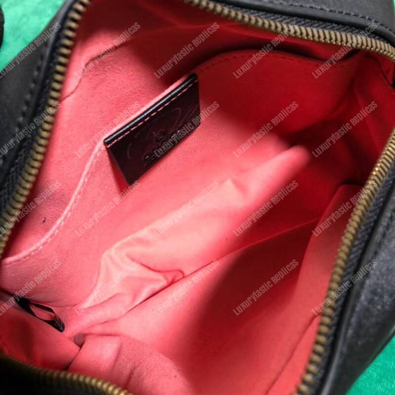 G*u*i gg marmont matelassé mini bag black and white