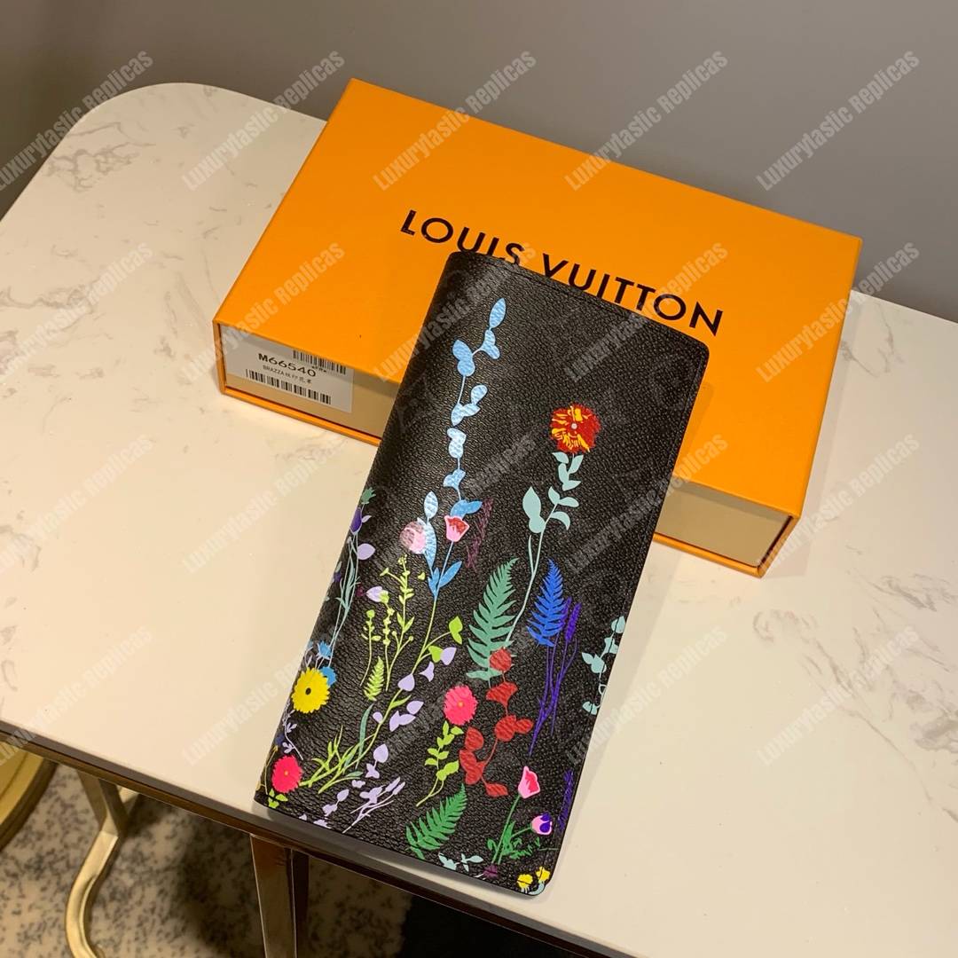 LV Flower Brazza Wallet Monogram Eclipse Canvas