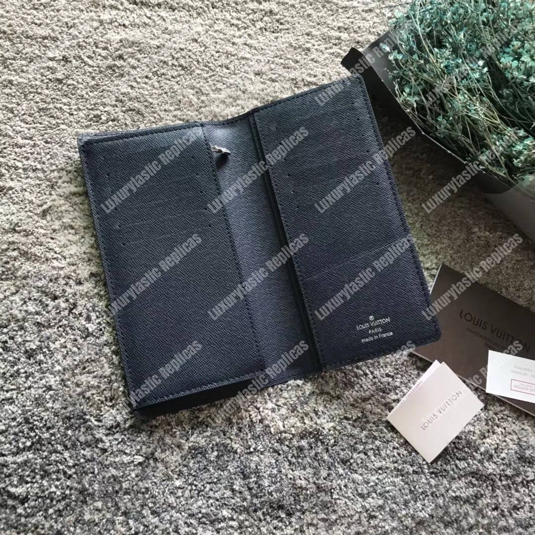 LV Brazza Wallet Epi Leather Navy Blue