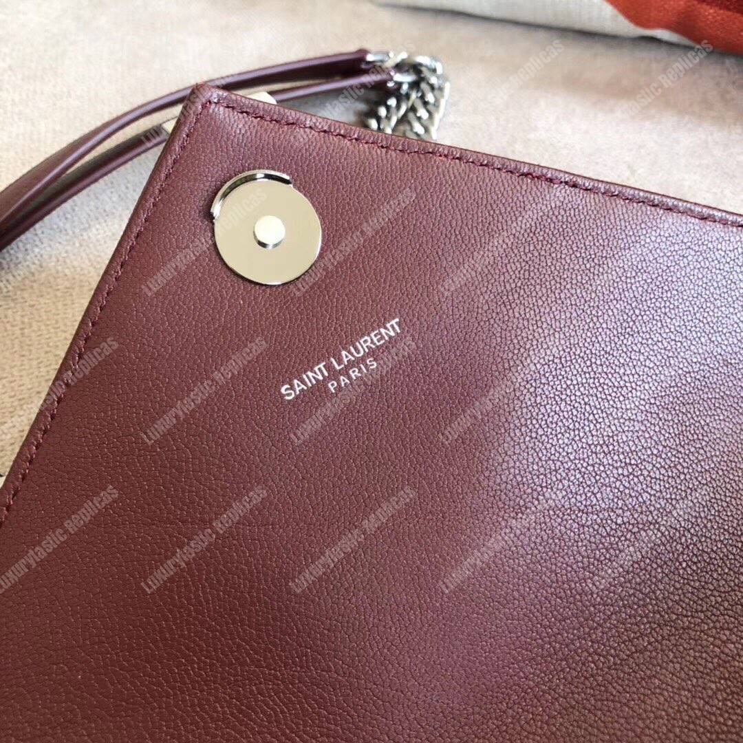 Saint Laurent Classic Medium Soft Envelope Dark Red
