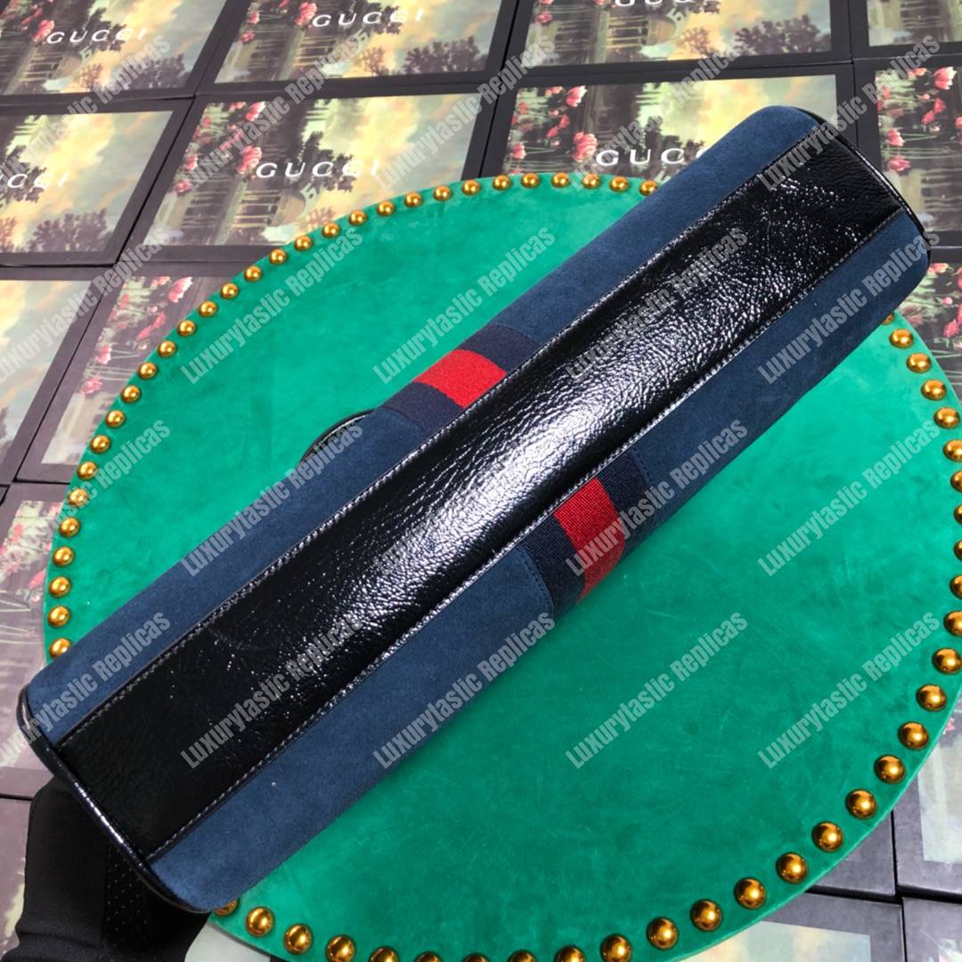 G*u*i re(belle) medium shoulder bag suede blue