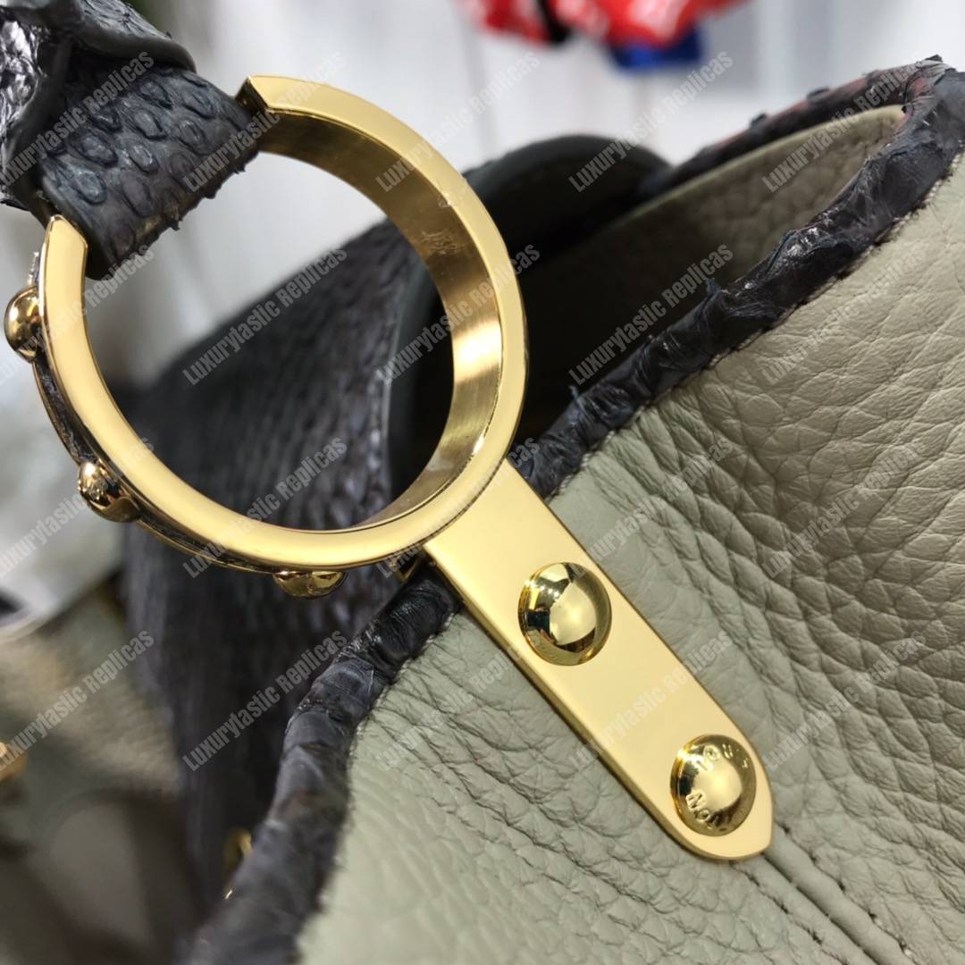 LV Capucines BB Taurillon Python Gris