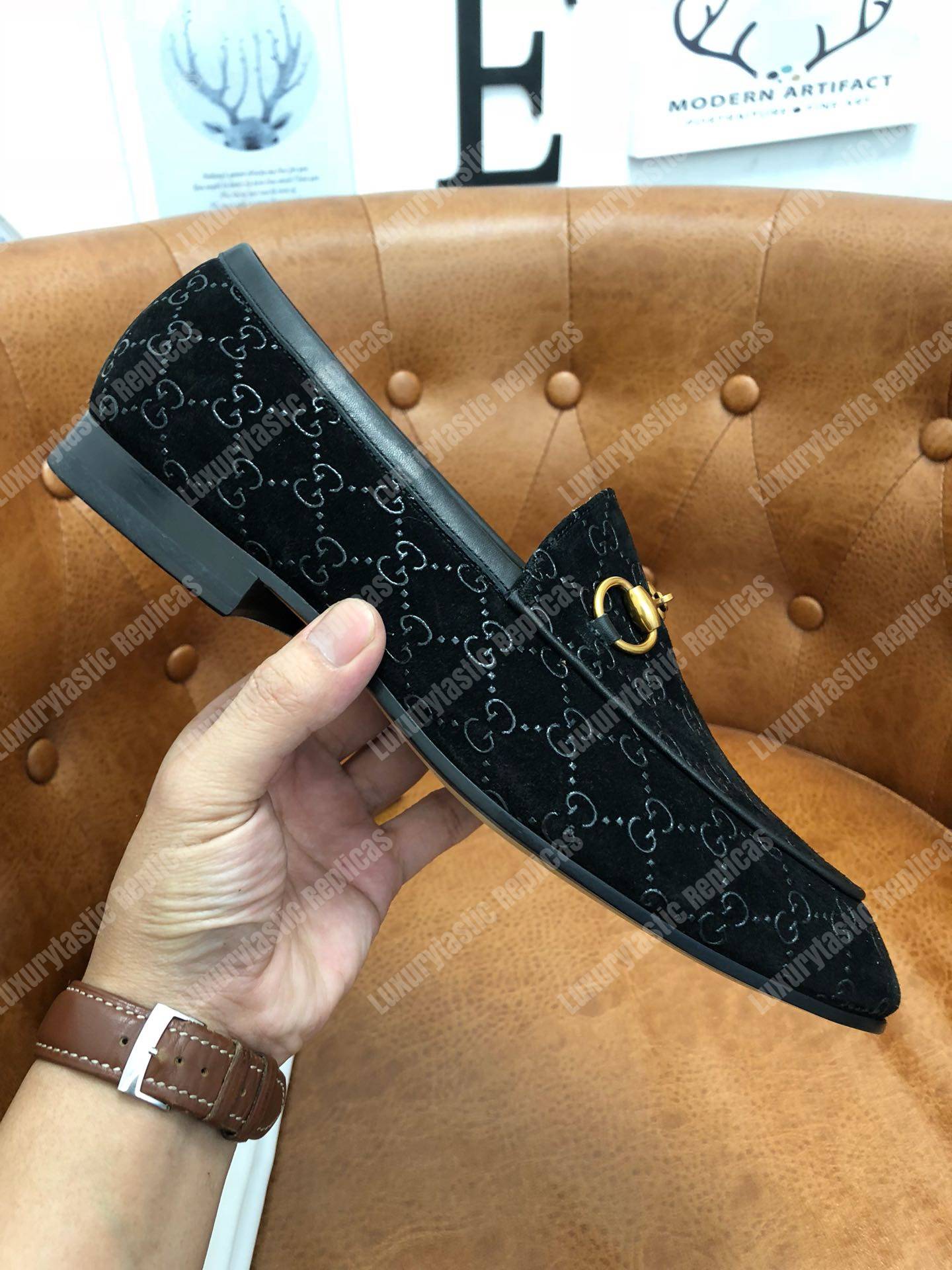 G*u*i jordaan gg velvet loafer black