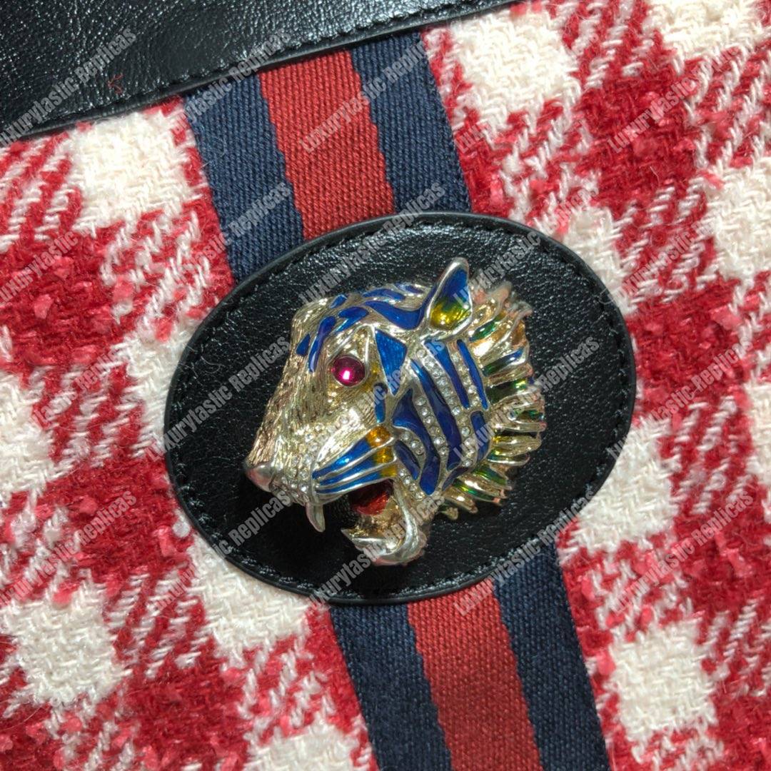 G*u*i rajah tweed large totoe white/red