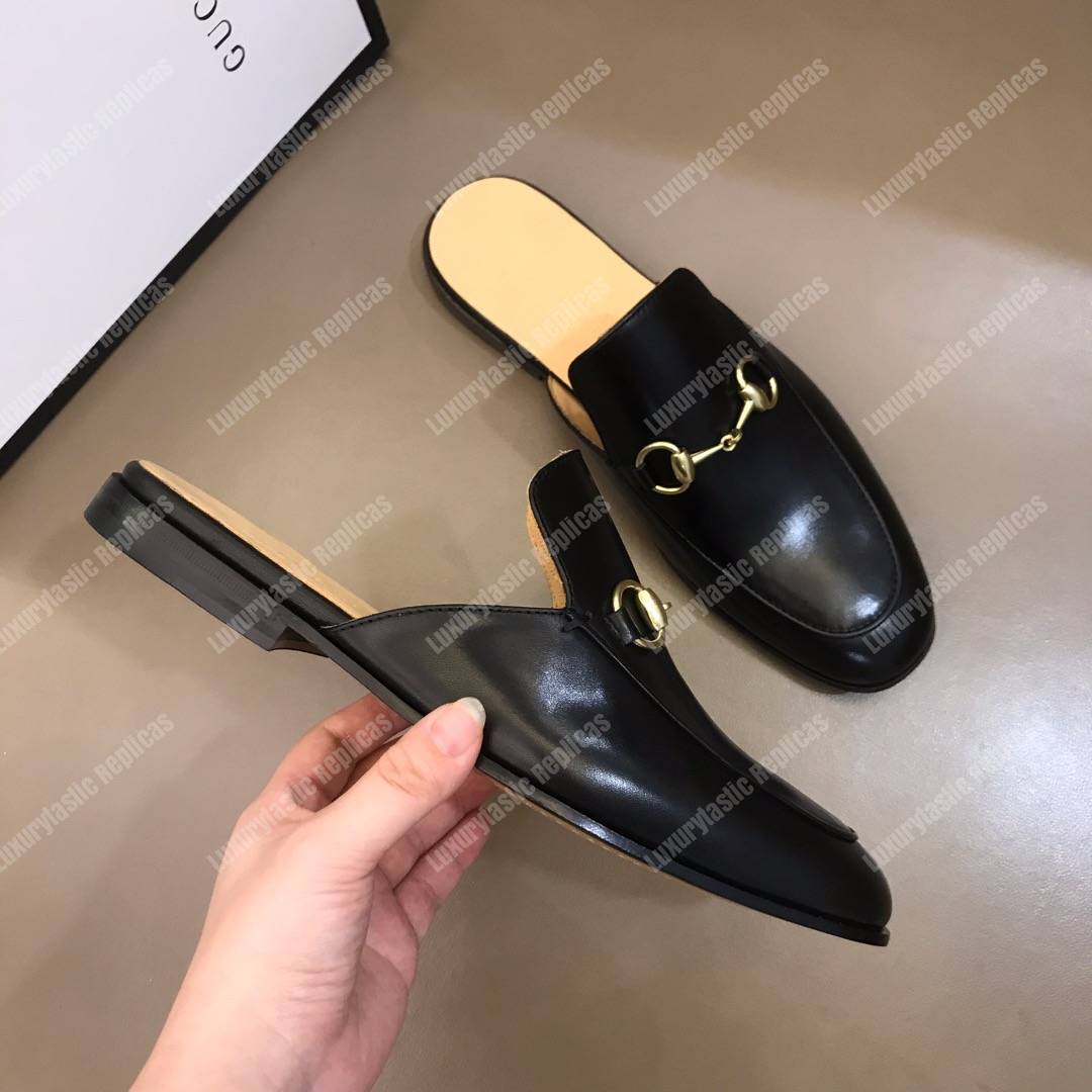 G*u*i princetown leather slipper black