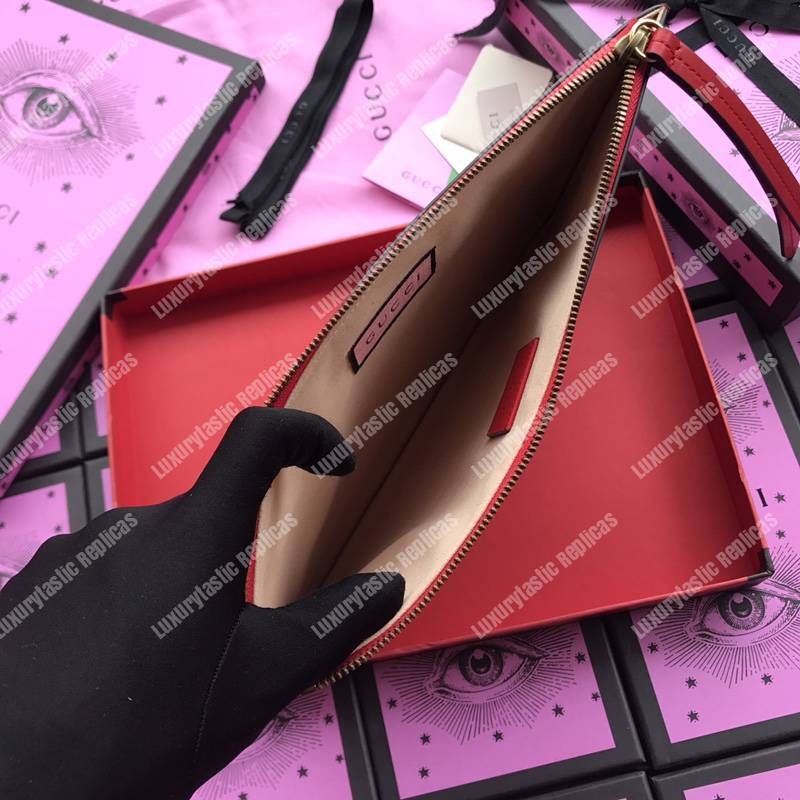 G*u*i G*u*ighost leather pouch bag red