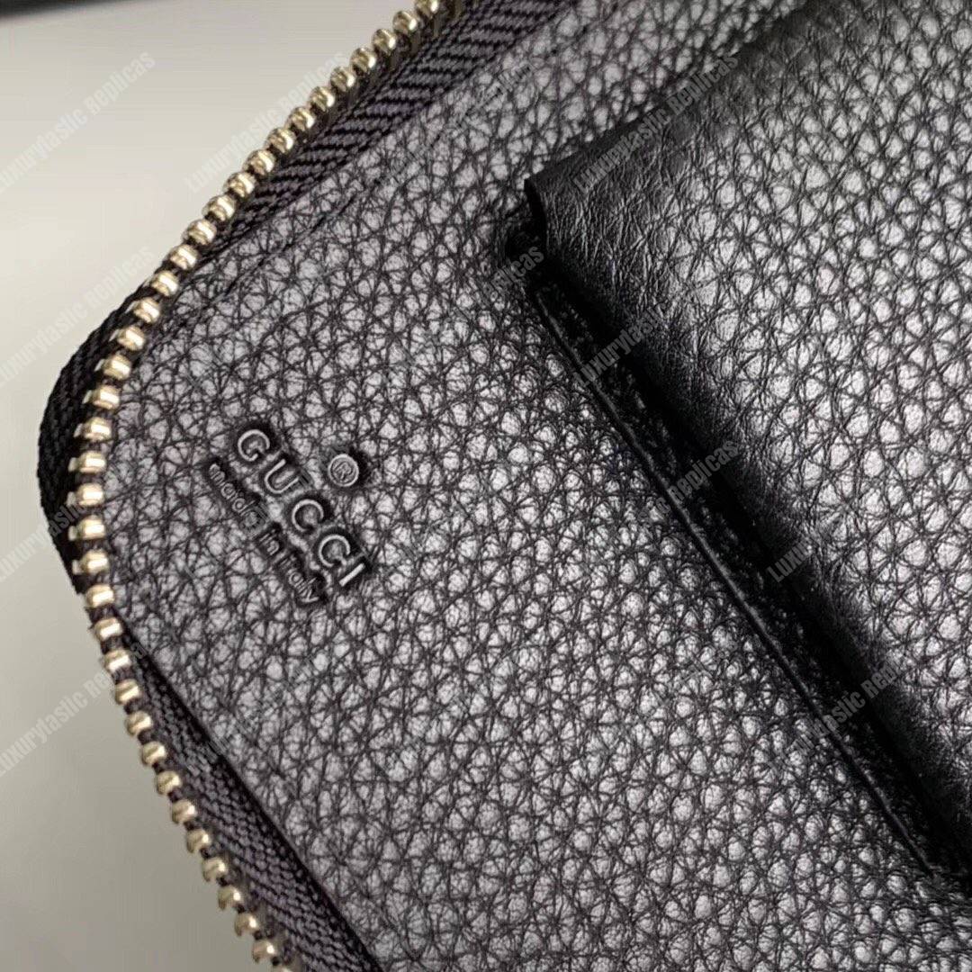 G*u*i pebbled calfskin soho travel document case black