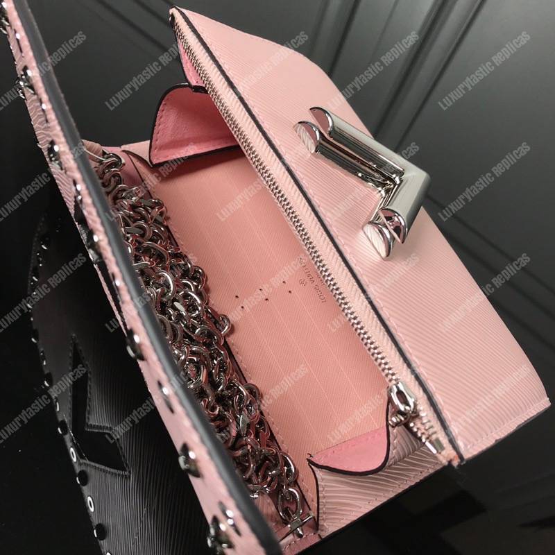 LV Twist Chain Wallet Epi Leather Rose Ballerine