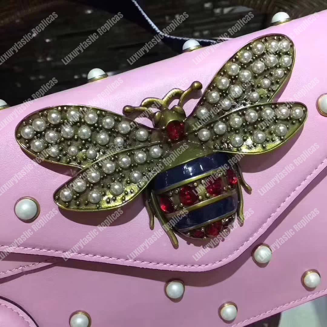 G*u*i broadway leather mini bag light pink