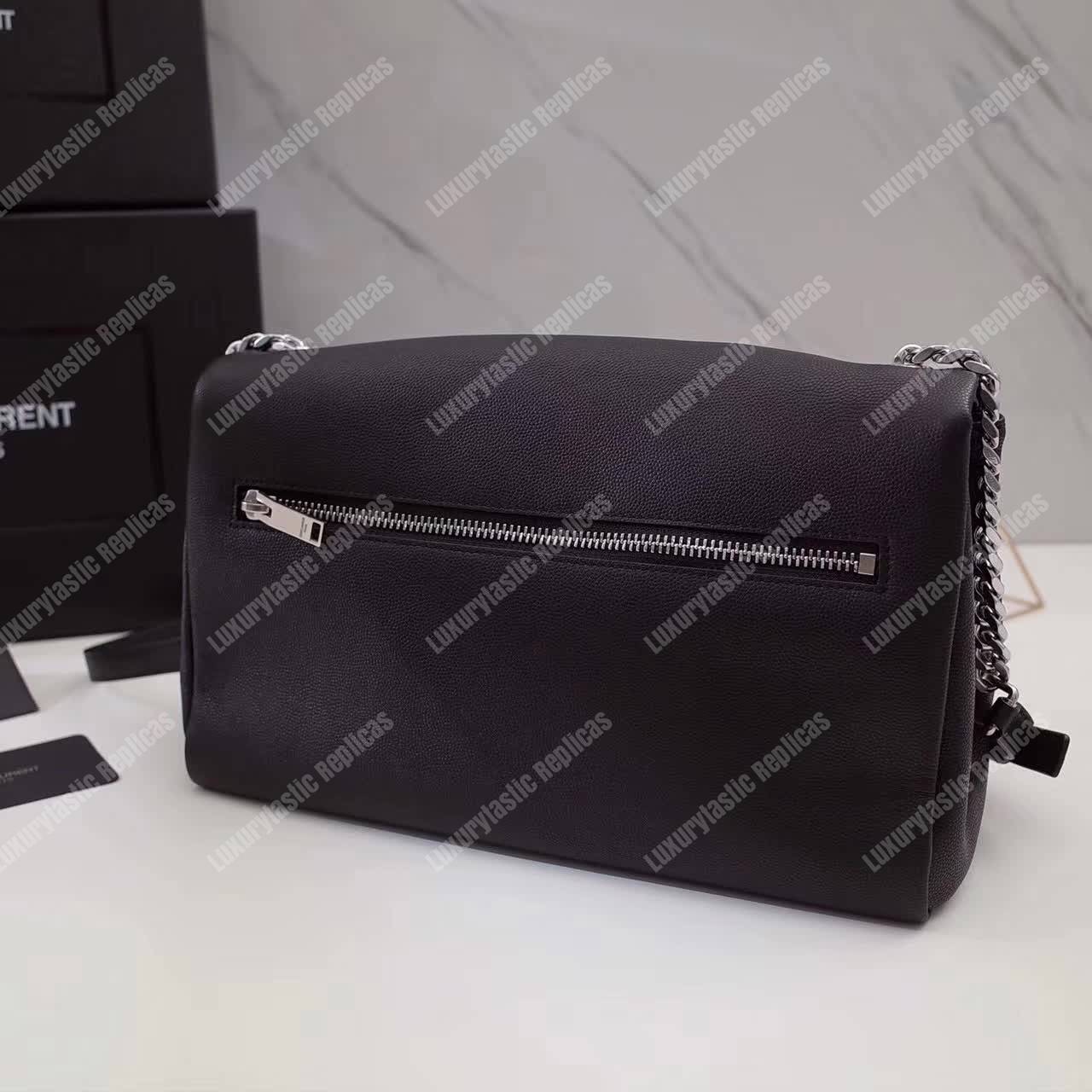 Saint Laurent Medium West Hollywood Black Textured Leather