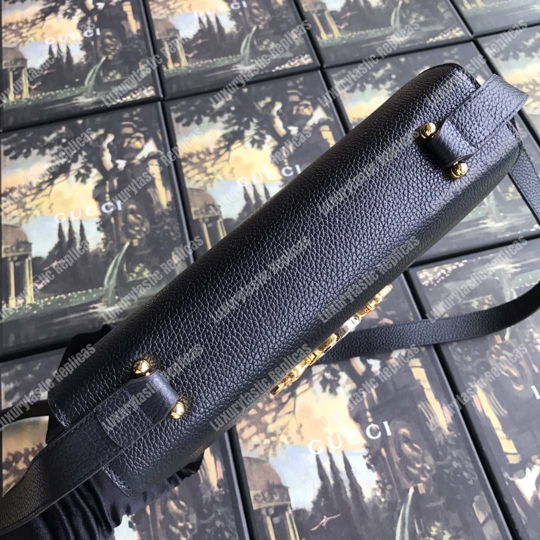 G*u*i zumi grainy leather small shoulder bag black