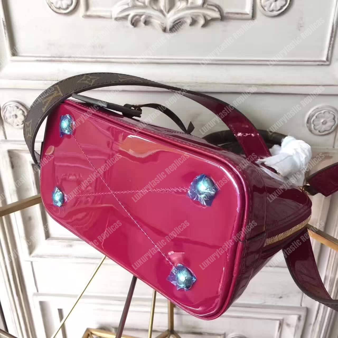 LV Alma BB Patent Leather Magenta