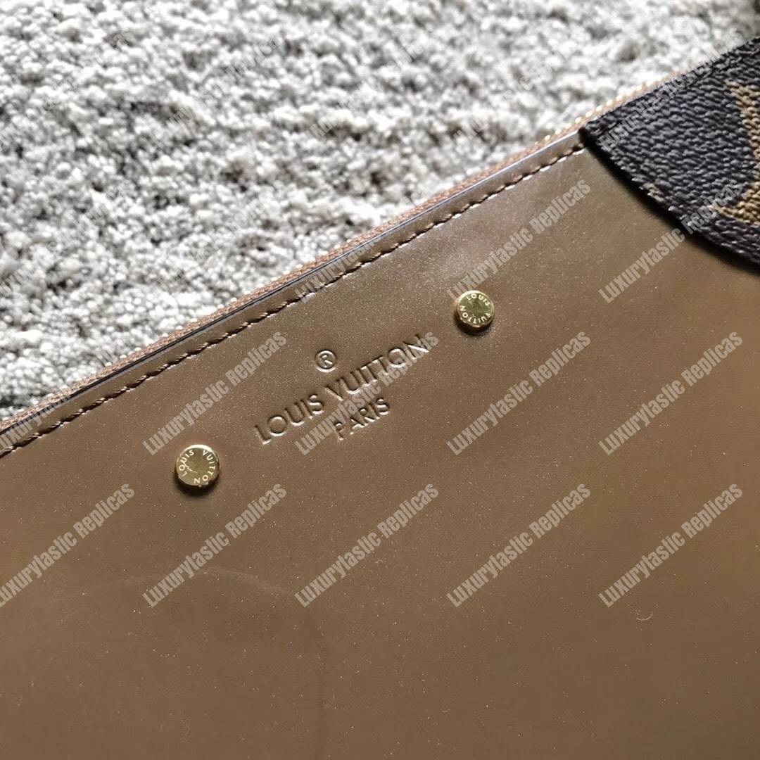 LV Zippy Wallet Patent Leather Brown