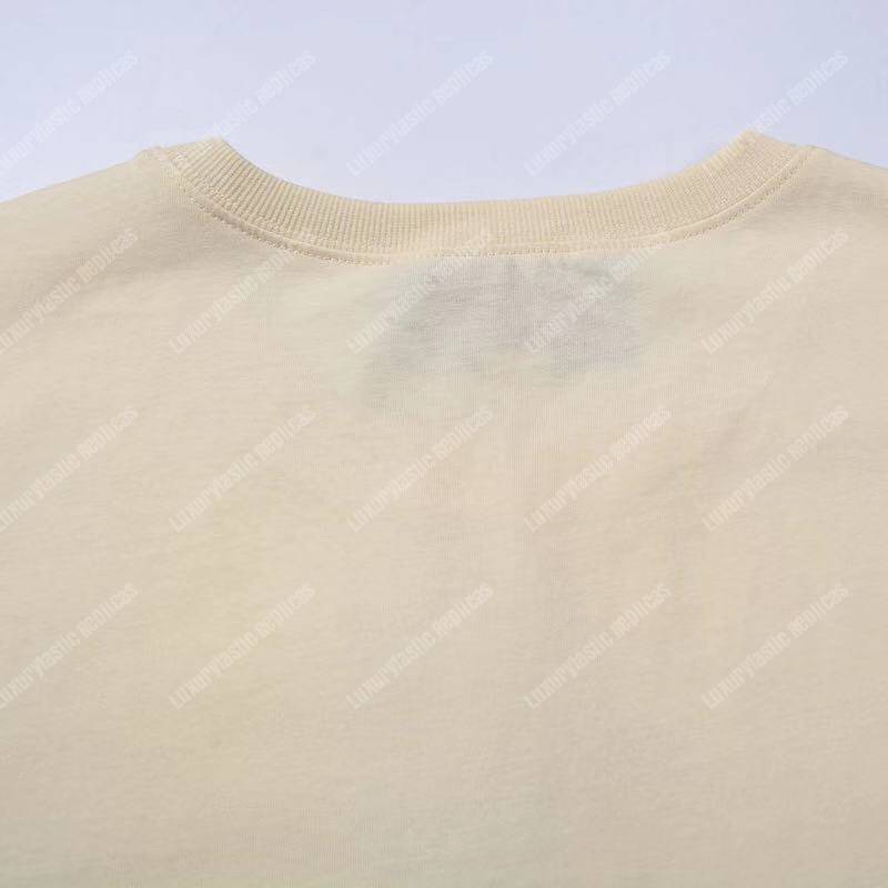 G*u*i cotton t-shirt mickey and minnie print beige