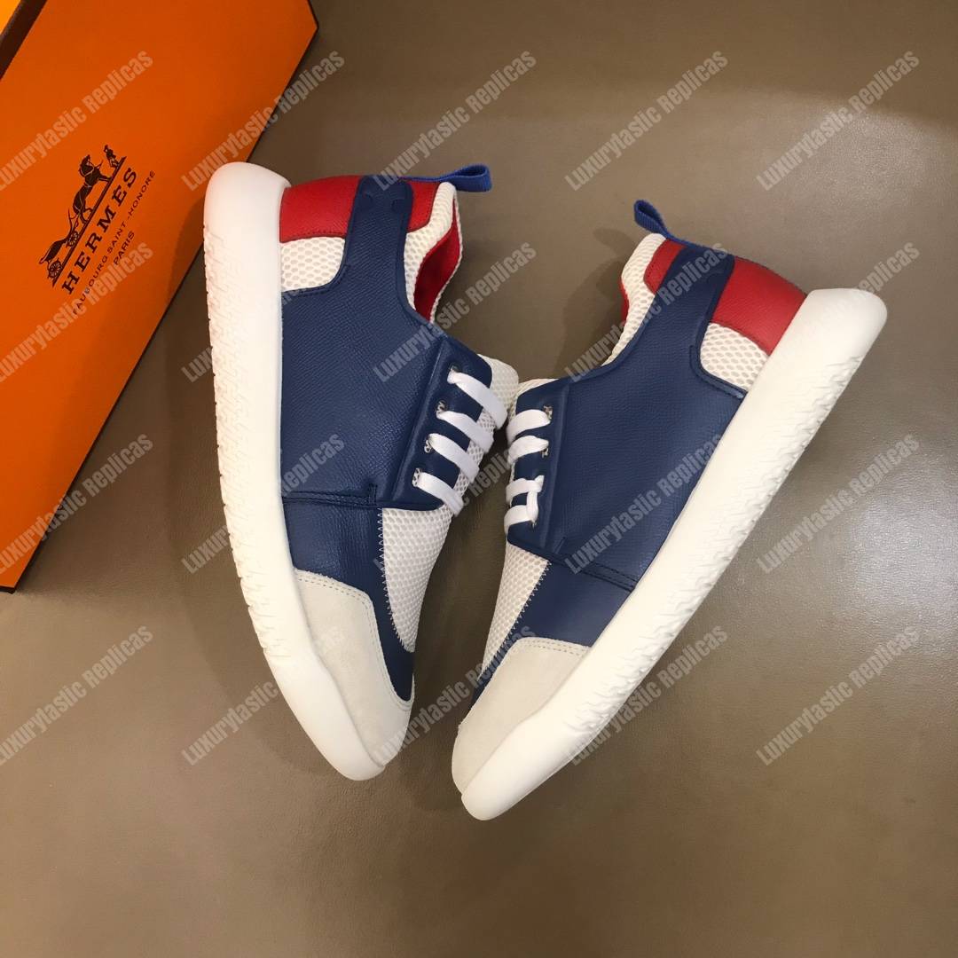 H**mes vitesse sneaker blanc/bleu royal/rouge