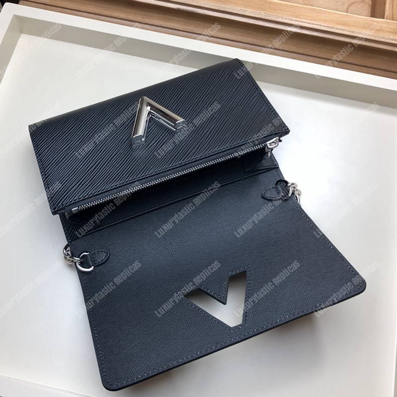 LV Special Edition Twist Chain Wallet Epi Leather in Black