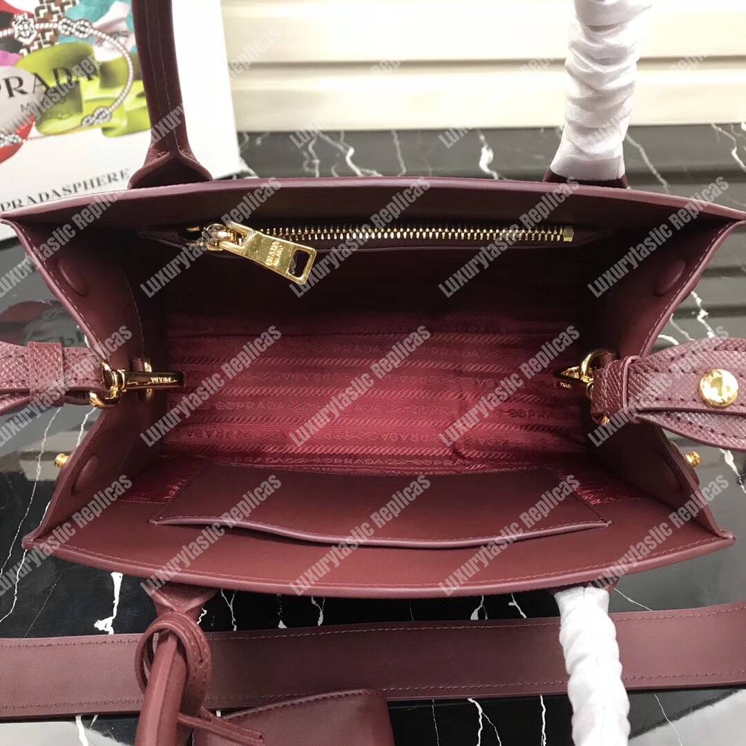 Pra*a monochrome saffiano leather bag brown