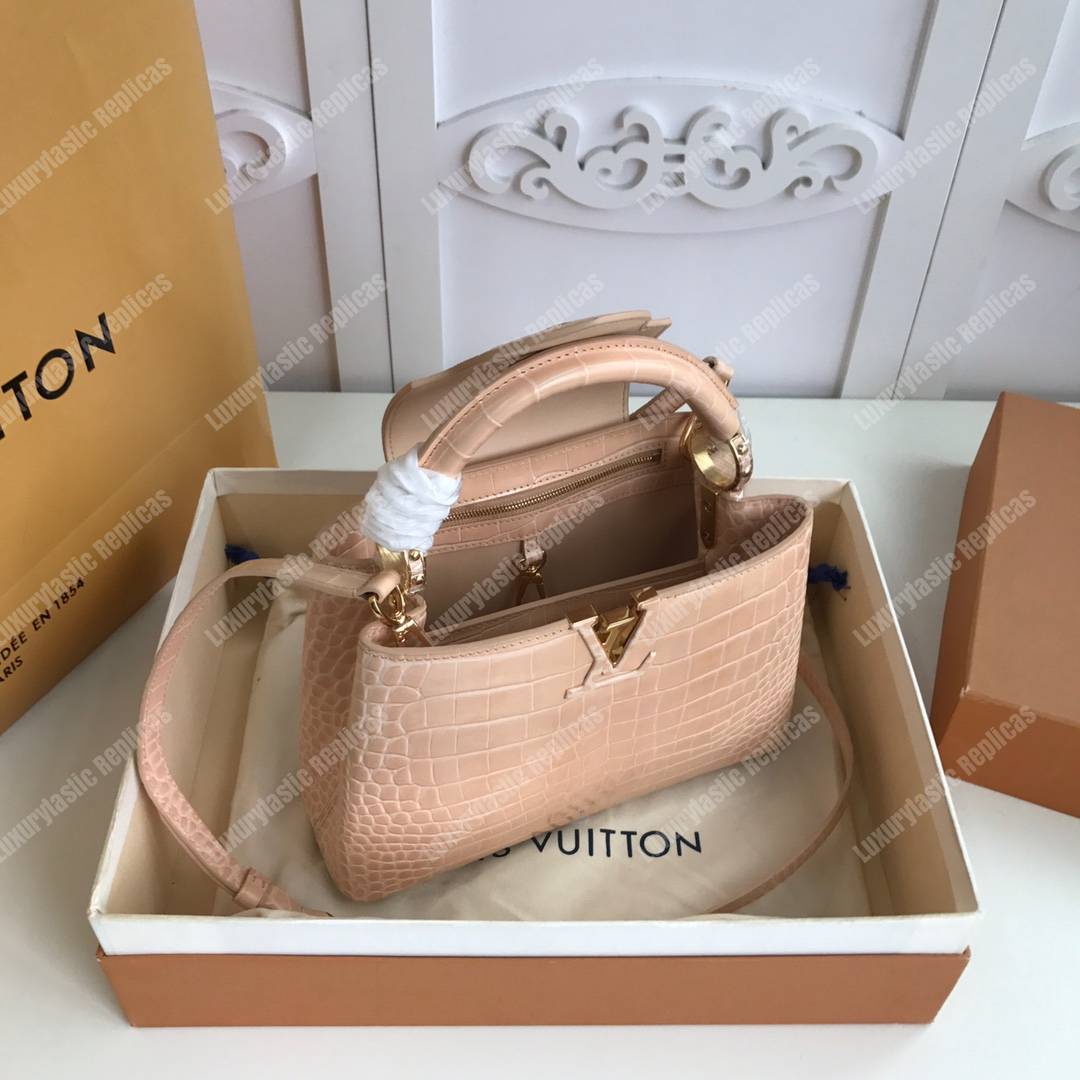 LV Capuccines BB Crocodilien Mat Dune