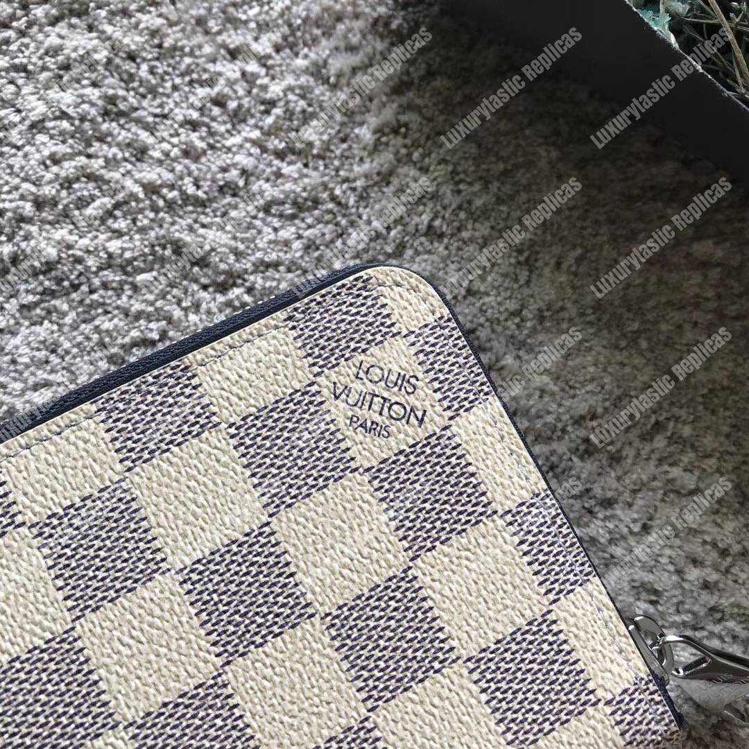 LV Zippy Wallet Vertical Damier Coastline Canvas