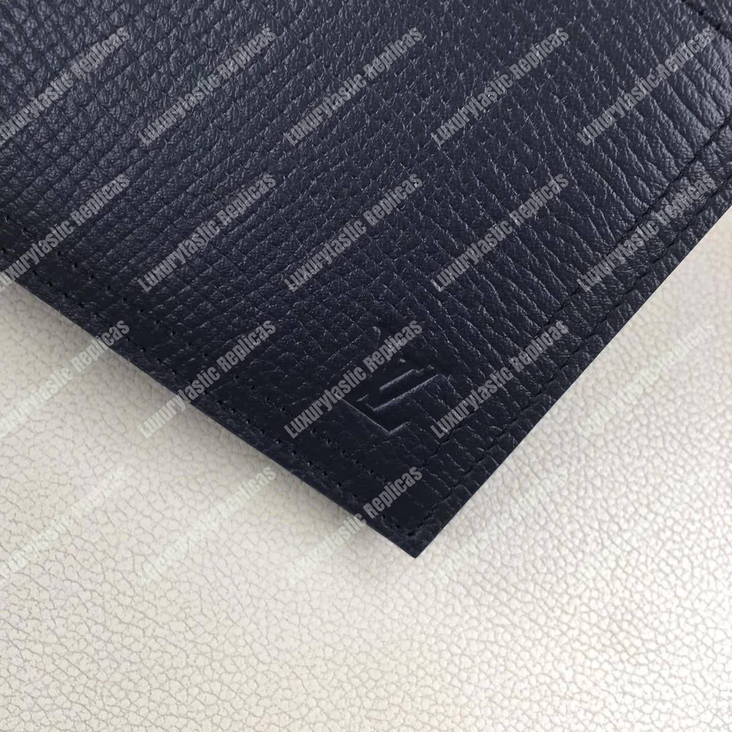 LV Compact Wallet Utah Leather Bleu Marine