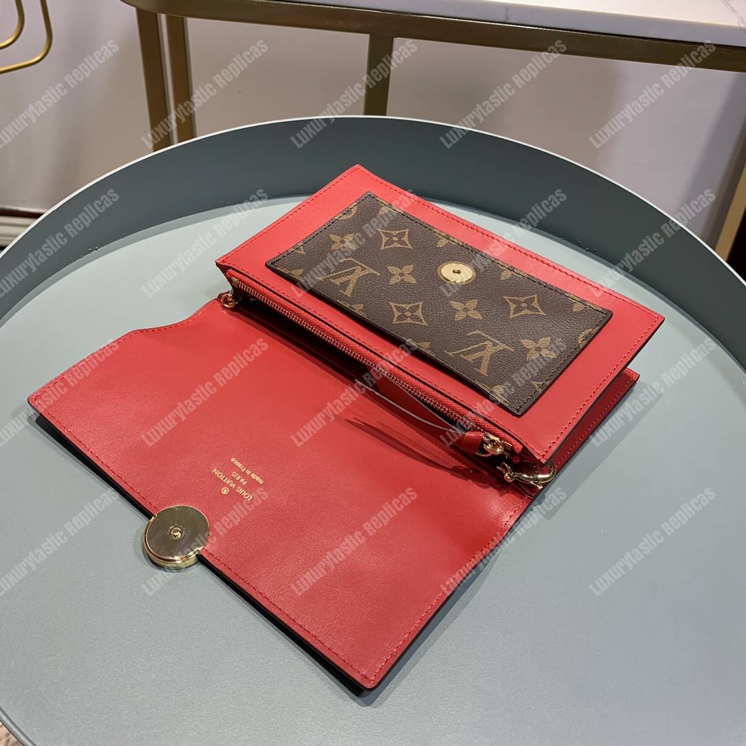 LV Flore Chain Wallet Cherry