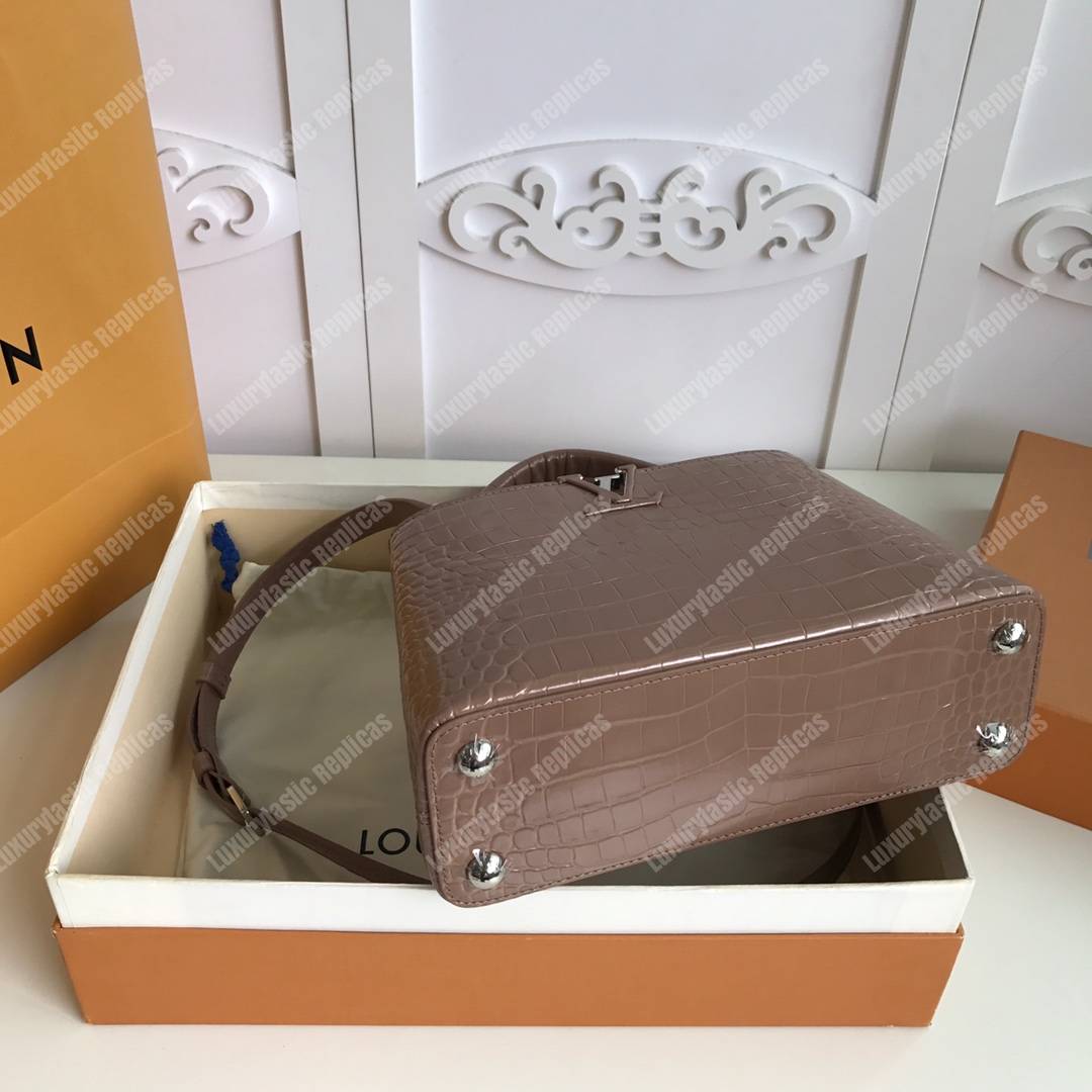 LV Capuccines BB Crocodilien Mat Taupe