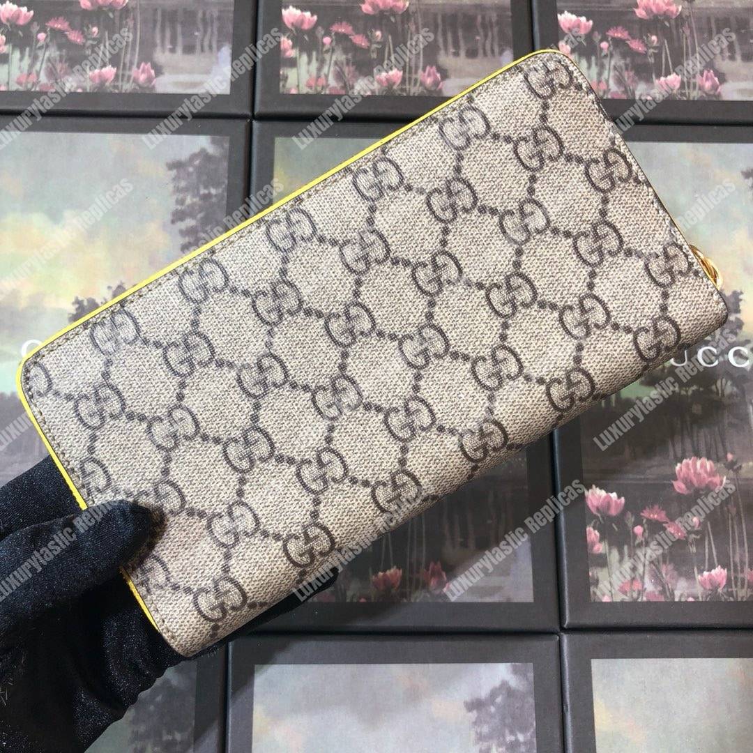 G*u*i gg sup*e zip around wallet with green bosco patch