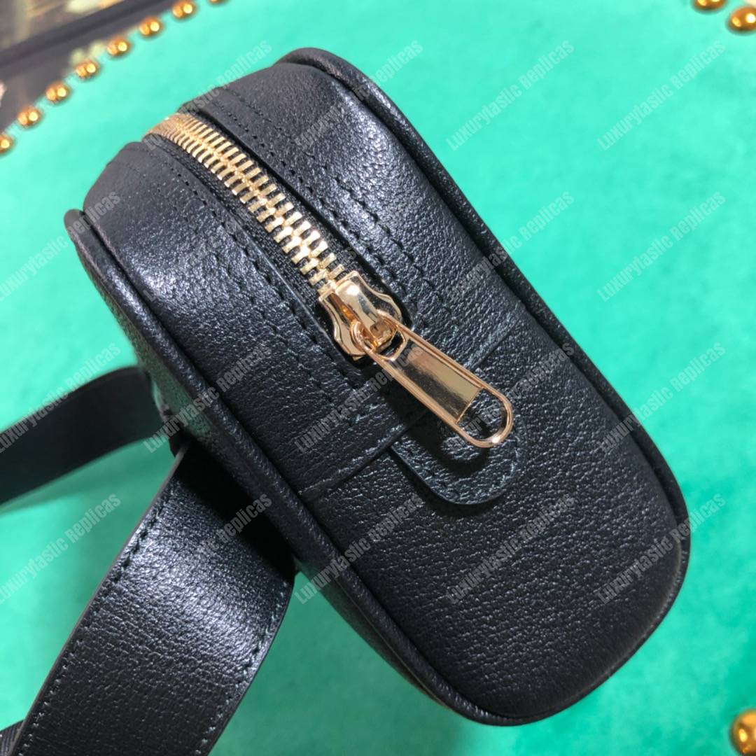 G*u*i ophidia black leather small belt bag